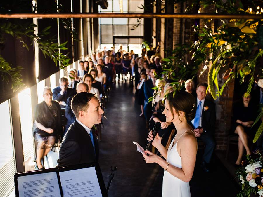 Ceremony in the Solarium. Photo: Hannah Photography.